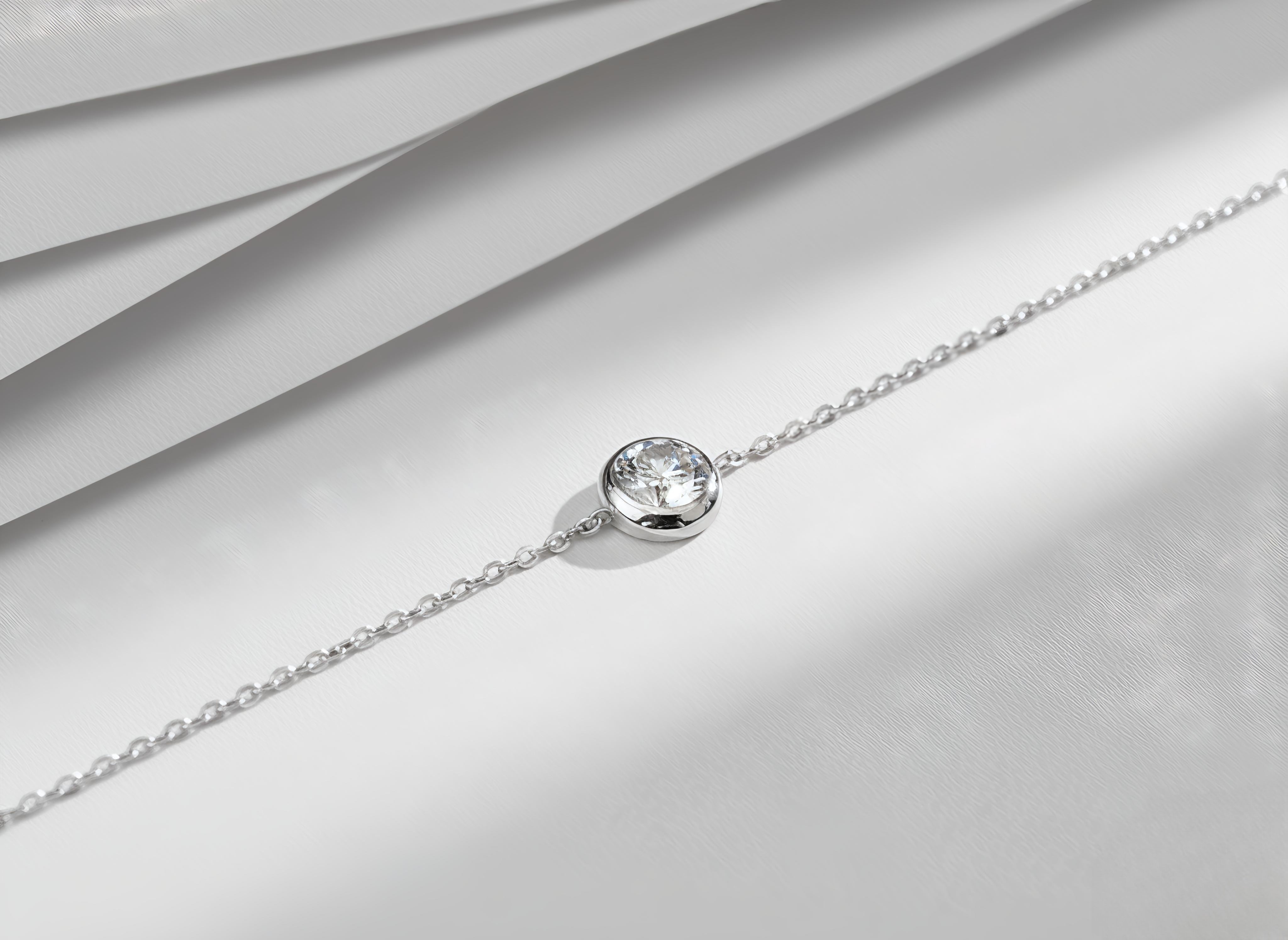✨ 1 Carat Moissanite Bezel-Set Silver Bracelet